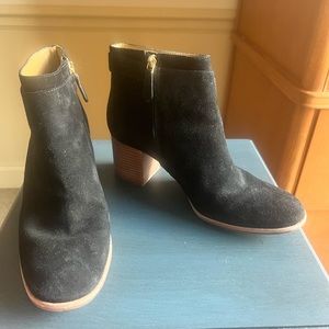 EUC Tory Burch Sofia Block Heel Black Suede Ankle Boot